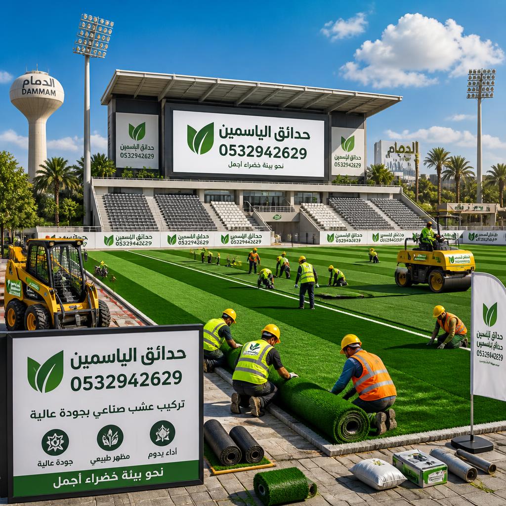 تركيب ثيل صناعي للملاعب الدمام | حدائق الياسمين 0532942629