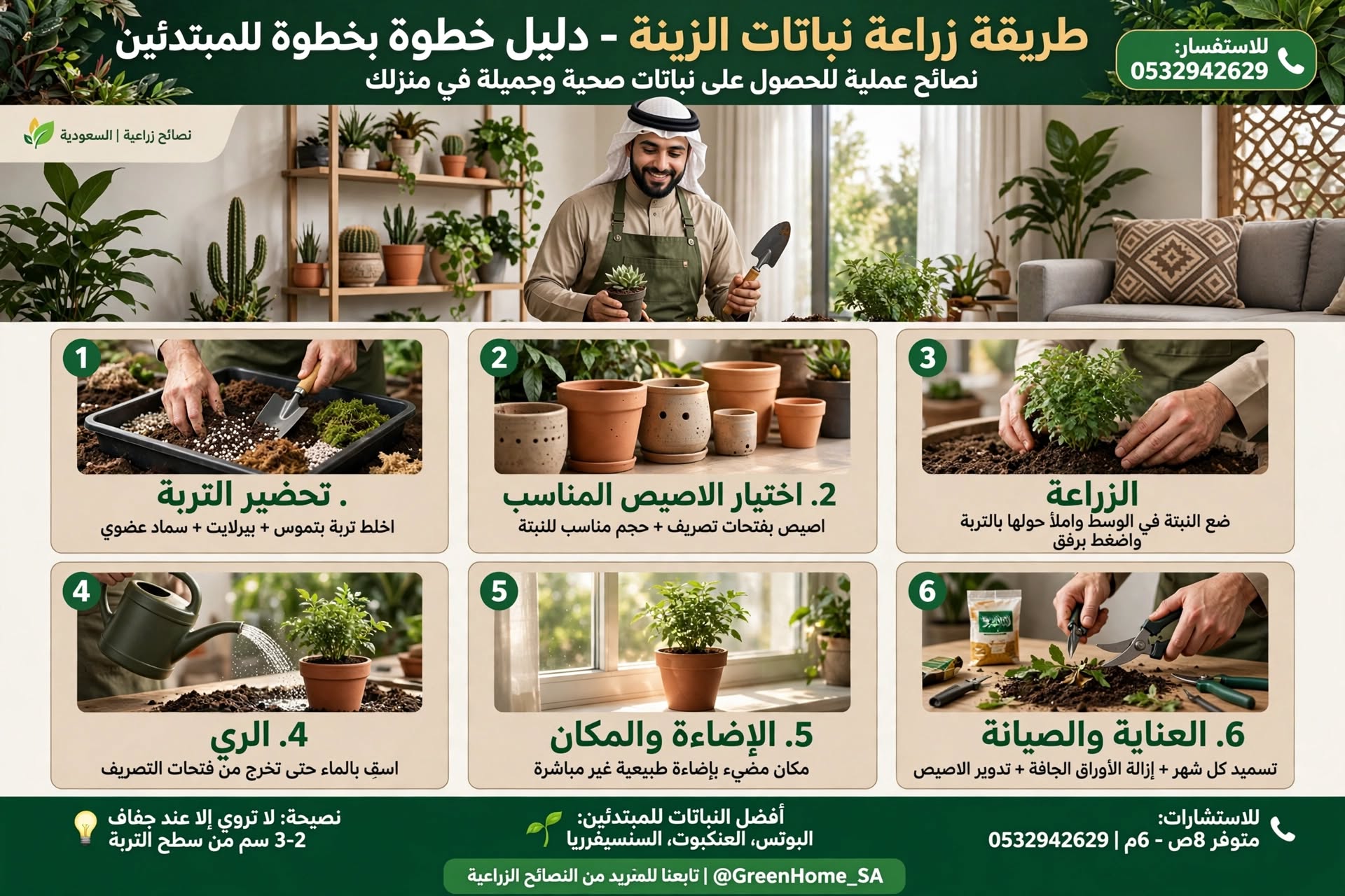 طريقة زراعة نباتات الزينة 0532942629 | طريقة زراعة صحيحة مع الضمان