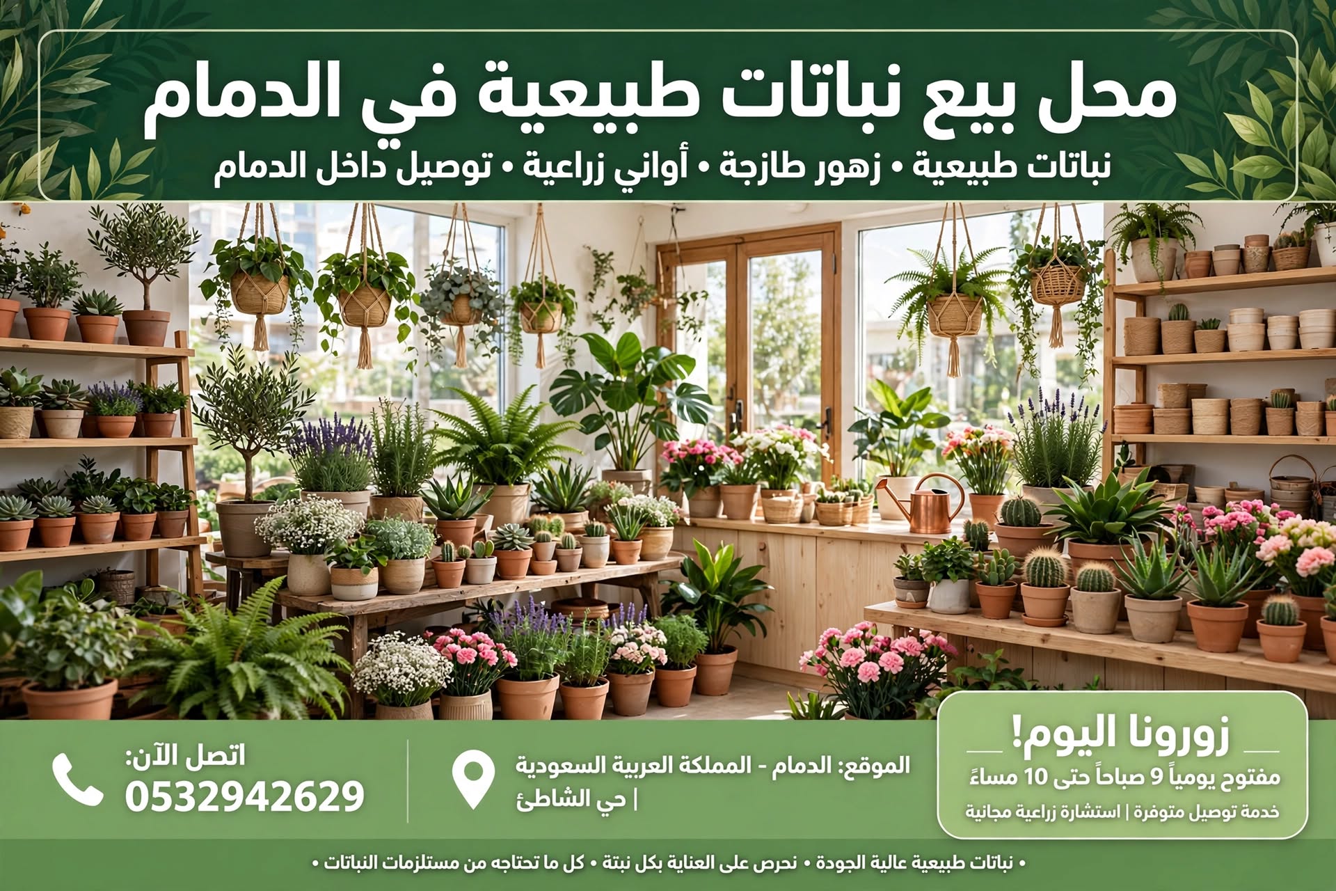 محل بيع نباتات طبيعية في الدمام 0532942629 | أكبر تشكيلة نباتات داخلية وخارجية